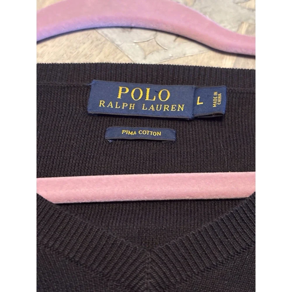Polo Ralph Lauren‎ Pima Cotton Mens Size L Black Sweater